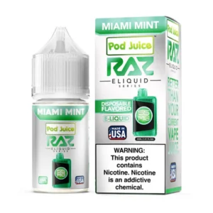 pod juice x raz salt miami mint 30ml