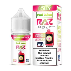 pod juice x raz salt strawberry lolly 30ml