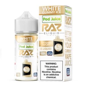 pod juice x raz white gummy ice 100ml